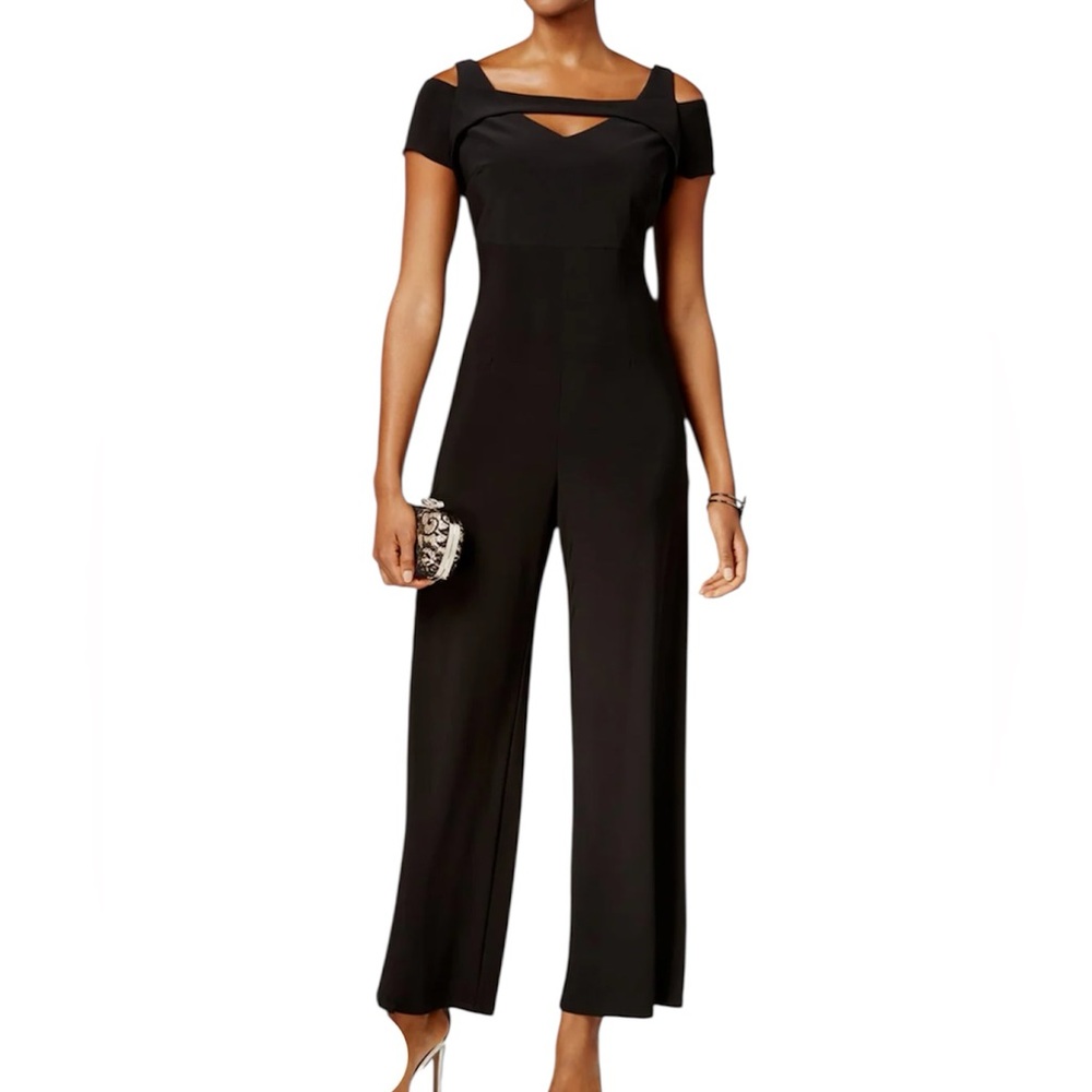 NW NIGHTWAY Black Off-the-Shoulder
Jumpsuit - NWT - Size 14P - Made in USA